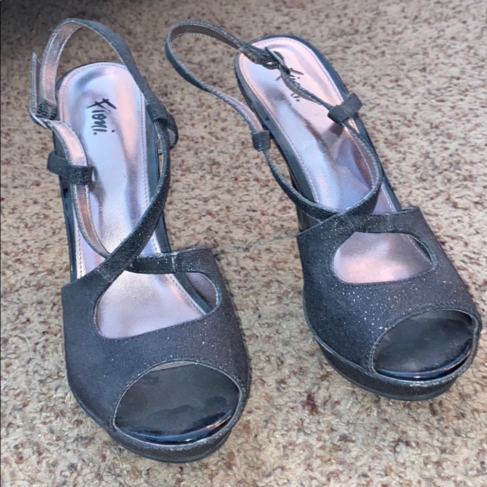strappy black heels